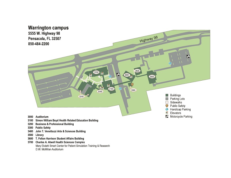 Warrington Campus Map